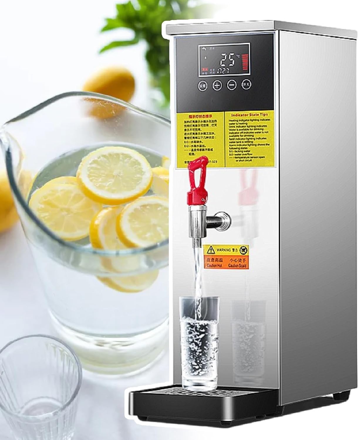 Commercial Water Boiler, Hot Water Dispensers, Electric Commercial Hot Water Dispenser, LCD Display, Quick Water Boiling in 20 Minutes (Silver 40l)