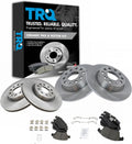 TRQ Front and Rear Brake Pad and Rotor Set Ceramic Vented Solid Rotors Compatible with 2012-2015 Volkswagen Passat