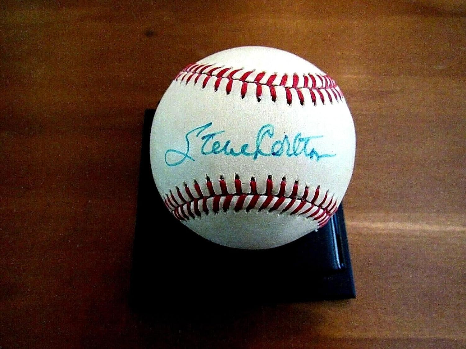 Steve Carlton Phillies Hof Signed Auto Vintage Charles Feeney Onl Baseball Jsa - MLB Game Used Baseballs