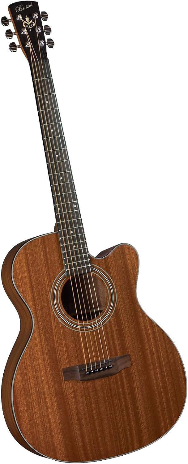 Bristol by Blueridge BM-15CE 000 Cutaway Acoustic-Electric Guitar – Mahogany Top and Back, Fishman Preamp, Perfect for Beginners, Students, and Performing Musicians