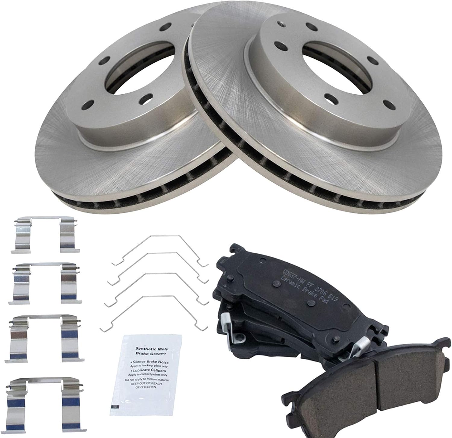 TRQ Front Brake Pad and Rotor Set Ceramic Compatible with 1993-1997 Ford Probe 1994-2002 Mazda 626 1993-1997 MX-6