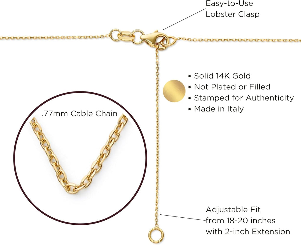 Amanda Rose Collection Dainty Tube Cross Pendant for Women – Choice of 10K or 14K Yellow or White Gold – Real Gold Cross Necklace Charm, Pendant Only or with Adjustable Gold Chain