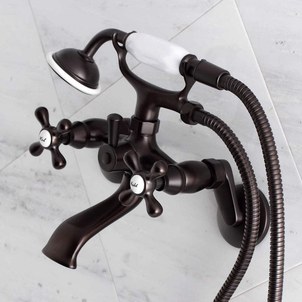 Kingston Brass KS266ORB Kingston Clawfoot Tub Faucet, 6-Inch Adjustable Center, Oil Rubbed Bronze, Oil-Rubbed Bronze