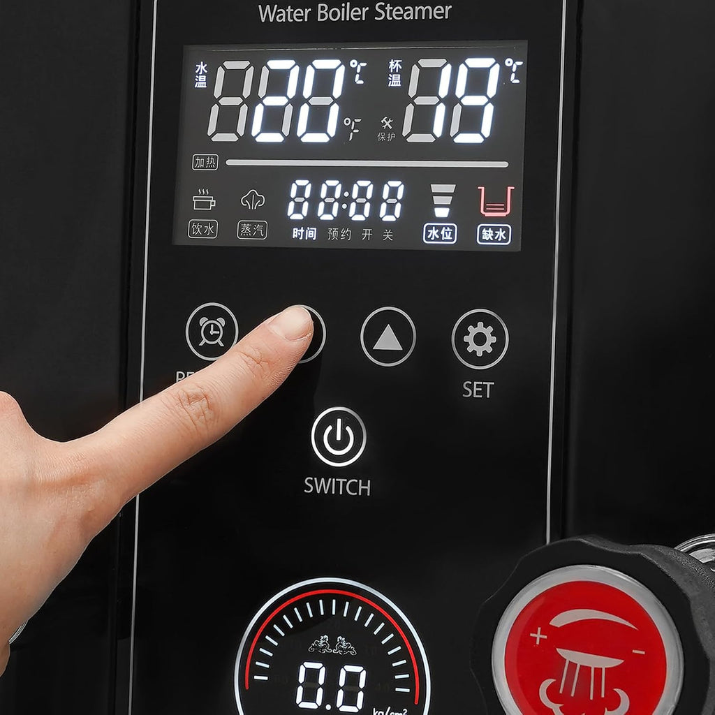 Hot Water Dispenser, 12L/3.2 Gallon Commercial Water Boiler Machine, 3000W Electric Automatic Countertop Hot Water Machine, Fast Heating, for Boba Tea Coffee Office Restaurant (black)