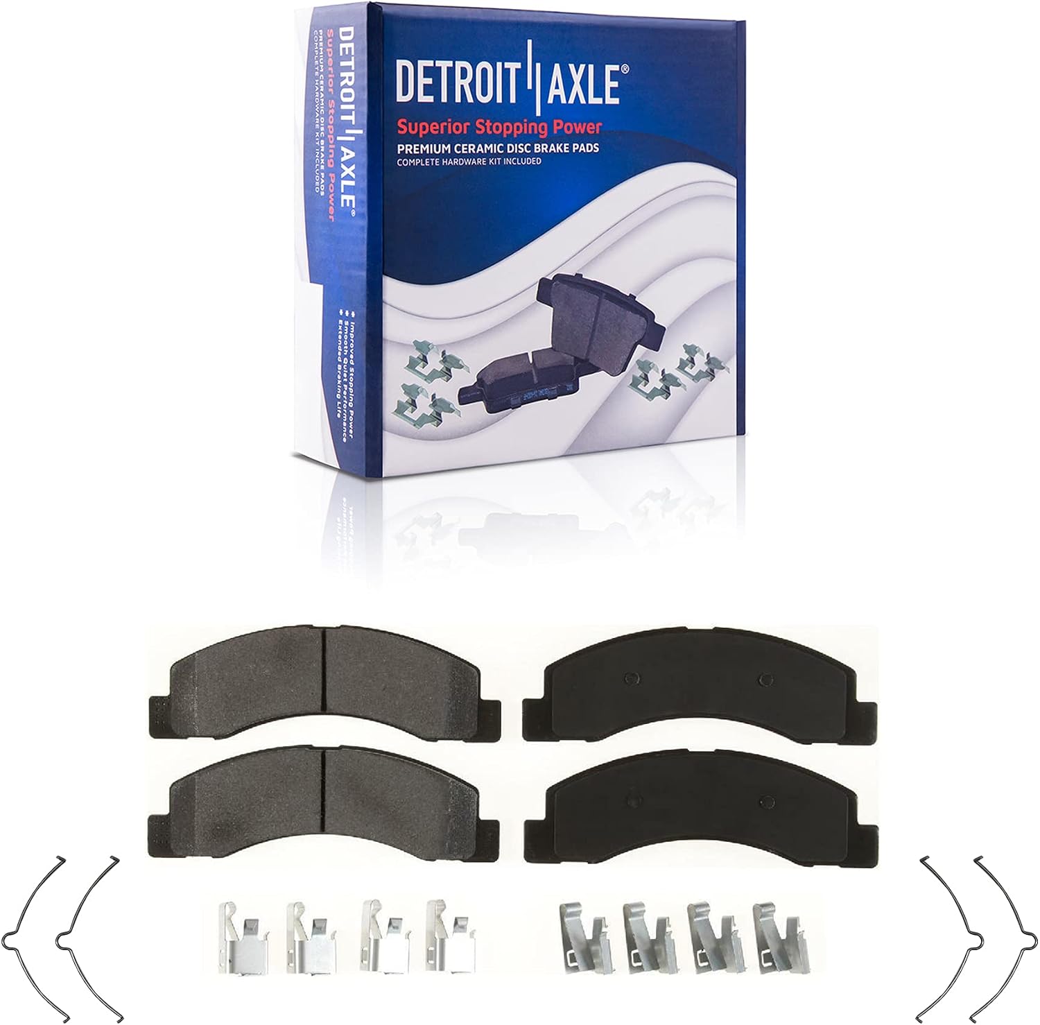Detroit Axle - 4WD Front Brake Kit for Ford 00-05 Excursion 99-04 F-250 F-350 Super Duty Drilled Slotted Brake Rotors Brake Caliper Ceramic Brakes Pads Replacement [13.03 inch Rotors]