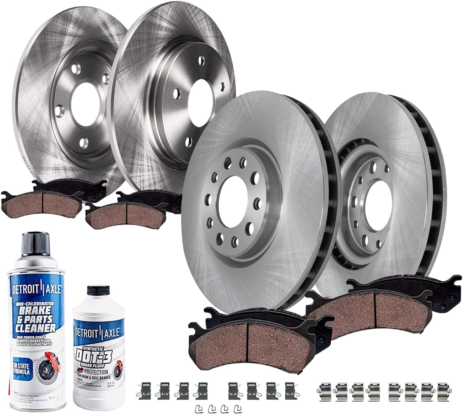 Detroit Axle - Brake Kit for Jeep Cherokee 2014 2015 [Models with Code BRG], Disc Brake Rotors Ceramic Brakes Pads with Hardware Replacement : 12.99' inch Front and 12.60' inch Rear Rotor