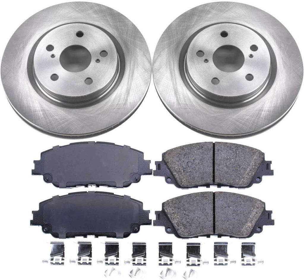PowerStop Front Brake Kit for Lexus ES250 2021-24 |ES300h 2019-24 |ES350 2019-24 |UX200 2019-22 |UX250h 2019-24 |Avalon 2019-22 - Z17 Ceramic Brake Pads & Disc Rotors Replacement, KOE7895