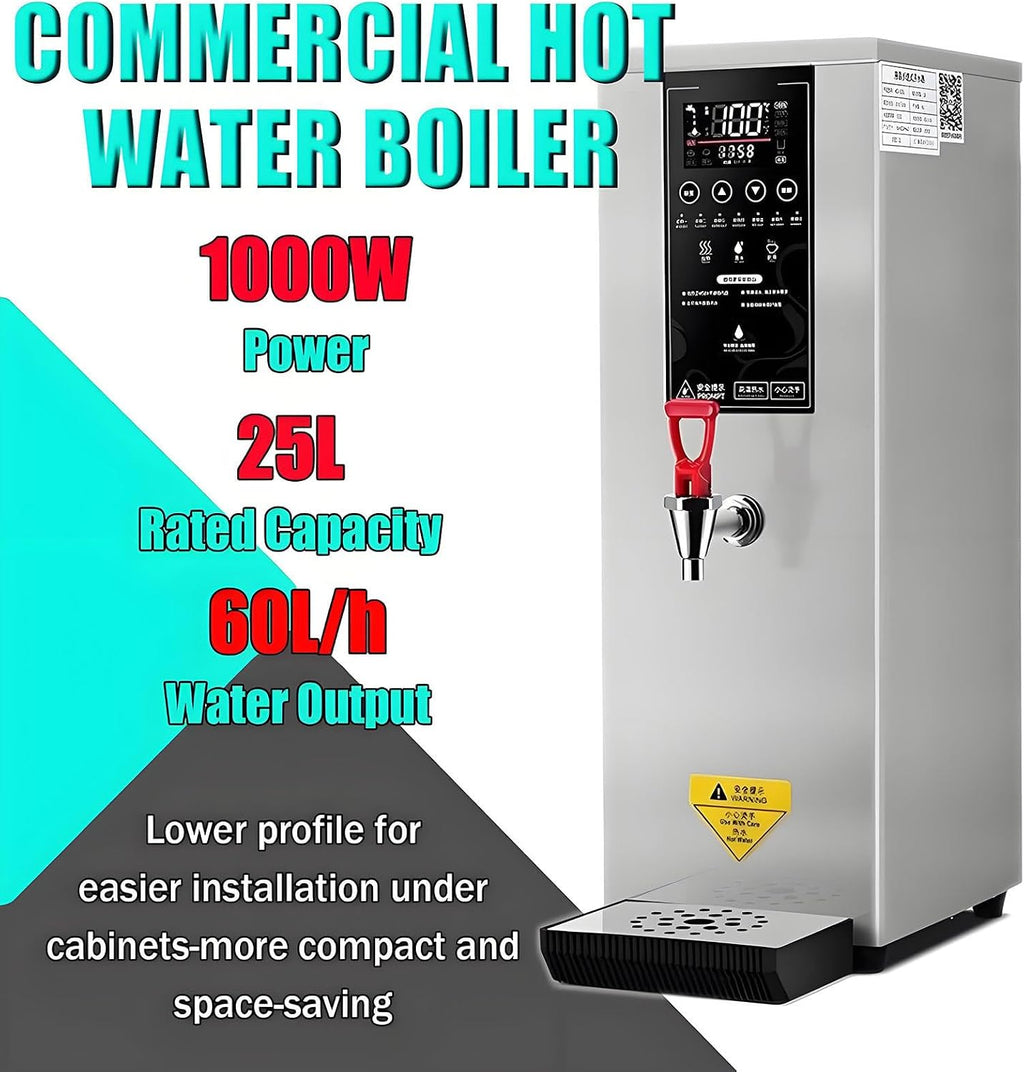 Commercial Hot Water Dispenser, Electric Water Boiler and Warmer Machine, Step-Heating Countertop Water Dispenser with 86-212 Temperature Control Silver