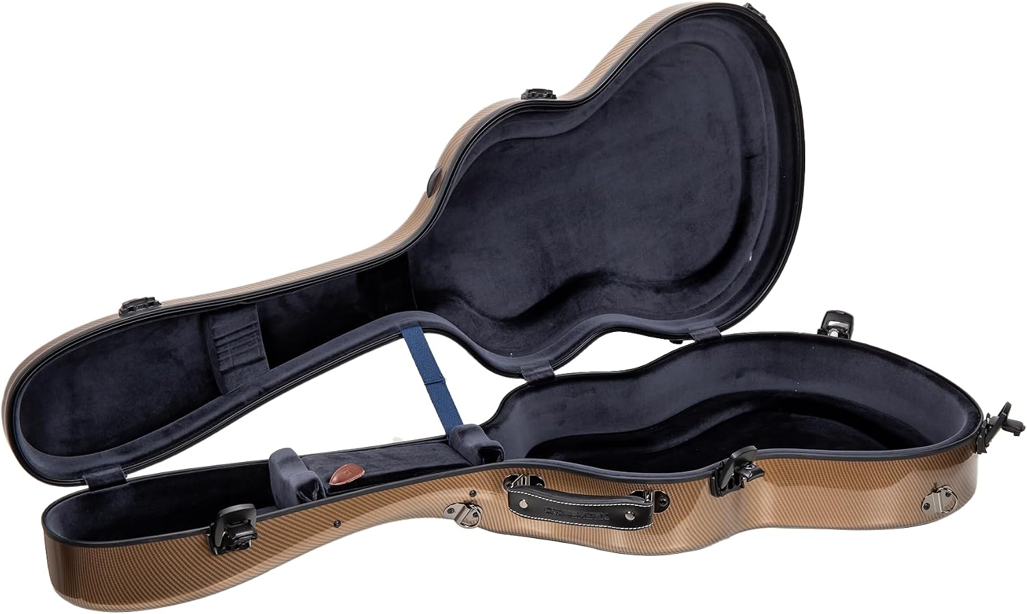 Crossrock 4/4 Size Flamenco Classical Guitar Case– Ultra Fiberglass 7lb Lightweight Shell, 3K Carbon Look (Maestro Gold) | TSA Lock, Backpack Straps, Dust Cover Included (CRF5030CGD)