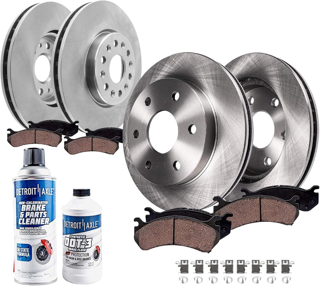 Detroit Axle - Brake Kit for Toyota Tundra Sequoia Lexus LX600 Disc Brake Rotors Ceramic Brakes Pads with Hardware Replacement : 13.94' inch Front and 13.19' inch Rear Rotors