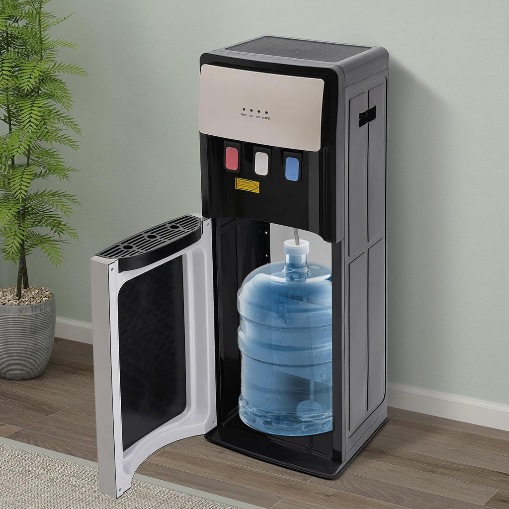 Water Cooler Dispenser，Bottom Loading Electric Water Dispenser Capacity 0.53 to 1.32 Gallon,with Anti-Scalding Design for Home,Office, Living Room(Sliver Grey)