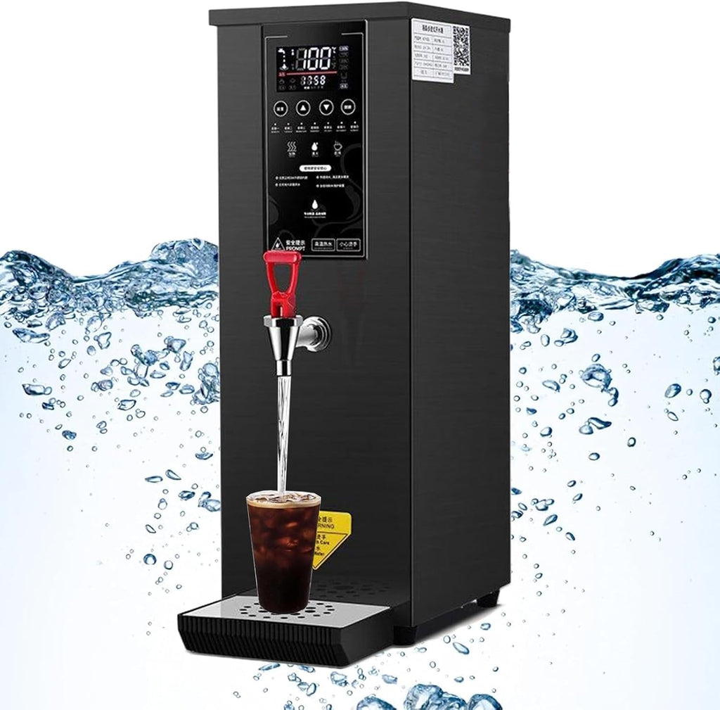 Step-Heating Commercial Hot Water Dispenser, 3000W Water Boilers for Tea Making, 25L Countertop Boiling Water Machine for Coffee, Milk Tea Shops,Black