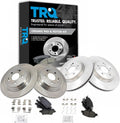 TRQ Front and Rear Ceramic Brake Pad and Rotor Set Compatible with 17-19 Honda CR-V, 20-22 CR-V EX, 20-22 EX-L, LX, Touring, 21-22 Special Edition