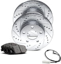 R1 Concepts Front Brake Kit Fits 2001-2005 BMW 320i; 2000 BMW 323Ci; 1999-2000 BMW 323i; 2003-2005 BMW Z4| Ceramic Pads, Drilled Slotted Rotors| Hardware, Sensor Wire| 11.3' Front