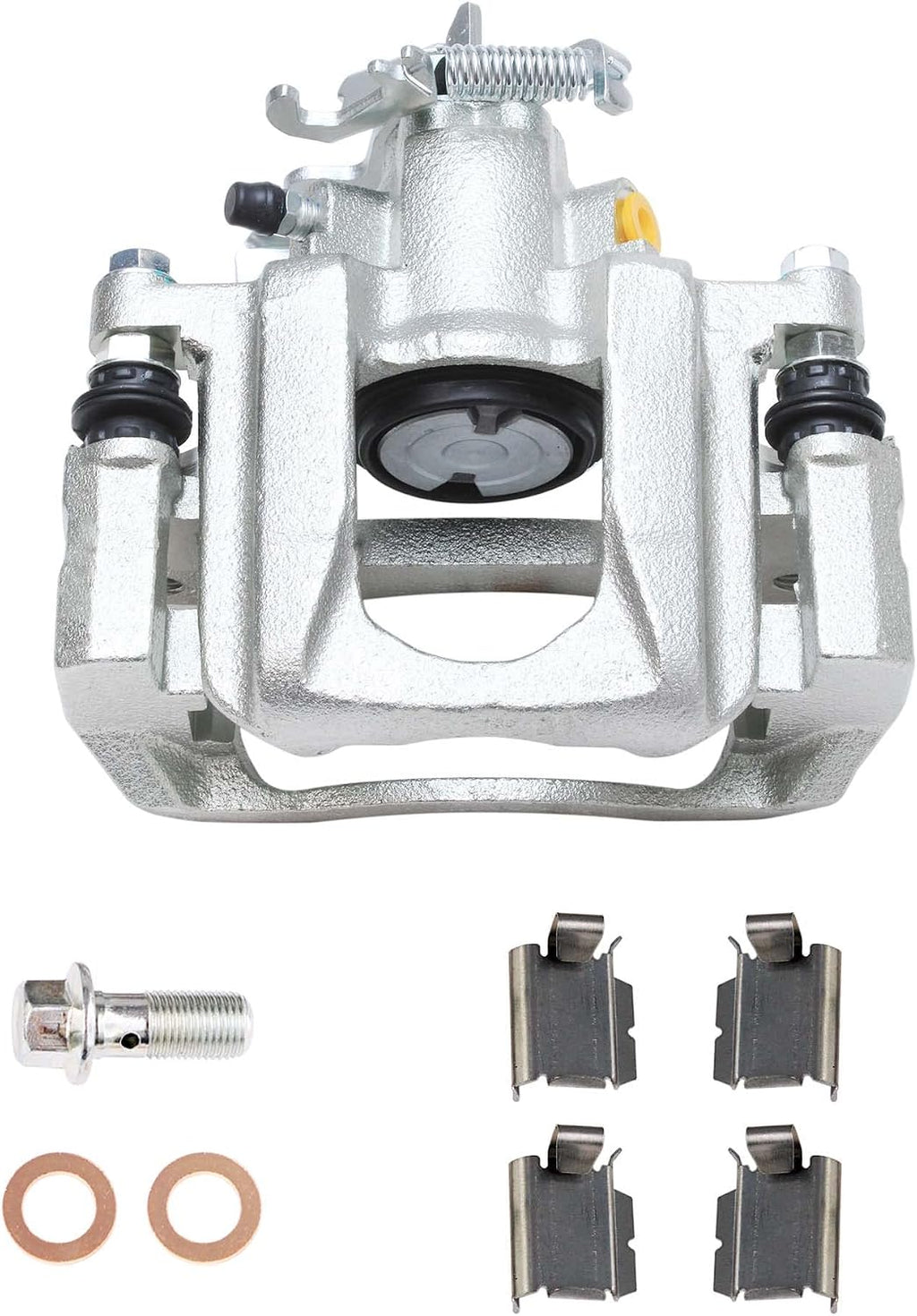 Detroit Axle - Rear Brake Kit for Chrysler Town & Country Dodge Grand Caravan VW Routan, Drilled & Slotted Brake Rotors Ceramic Brake Pads Left Brake Caliper Replacement: 12.00'' inch Rotor