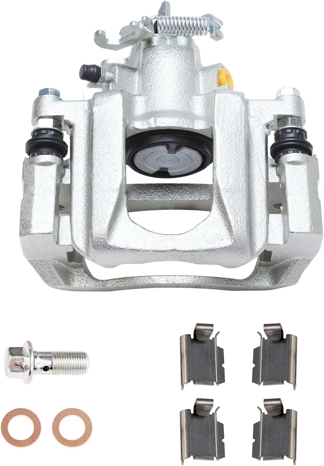Detroit Axle - Rear Brake Kit for Chrysler Town & Country Dodge Grand Caravan VW Routan, Drilled & Slotted Brake Rotors Ceramic Brake Pads Left Brake Caliper Replacement: 12.00'' inch Rotor