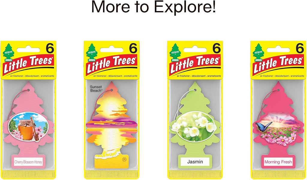 LITTLE TREES Air Fresheners Car Air Freshener. Hanging Tree Provides Long Lasting Scent for Auto or Home. Lavender, 24 Airs Fresheners (Pack of 6)