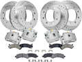 Detroit Axle - Brake Kit for Chevy GMC Express Savana 2500 3500, Drilled & Slotted Brake Rotors Ceramic Brakes Pads Brake Calipers Front & Rear Replacement: 12.80 inch Front & 12.99 inch Rear Rotor