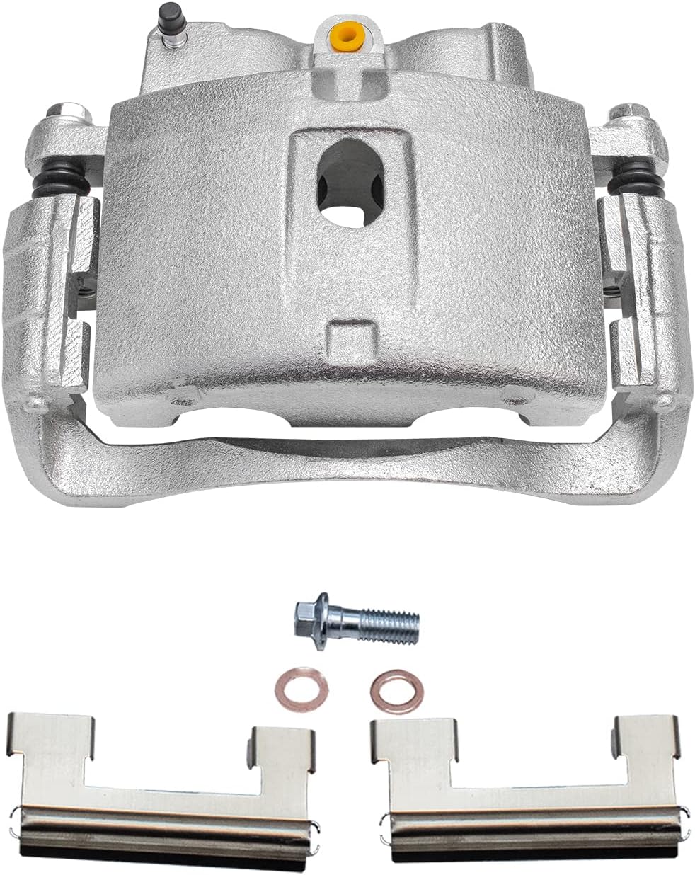 Detroit Axle - Front Brake Kit for Chevrolet GMC Express Savana Silverado Sierra 2500 3500 Drilled & Slotted Disc Brake Rotors Brake Calipers Replacement Ceramic Brakes Pads