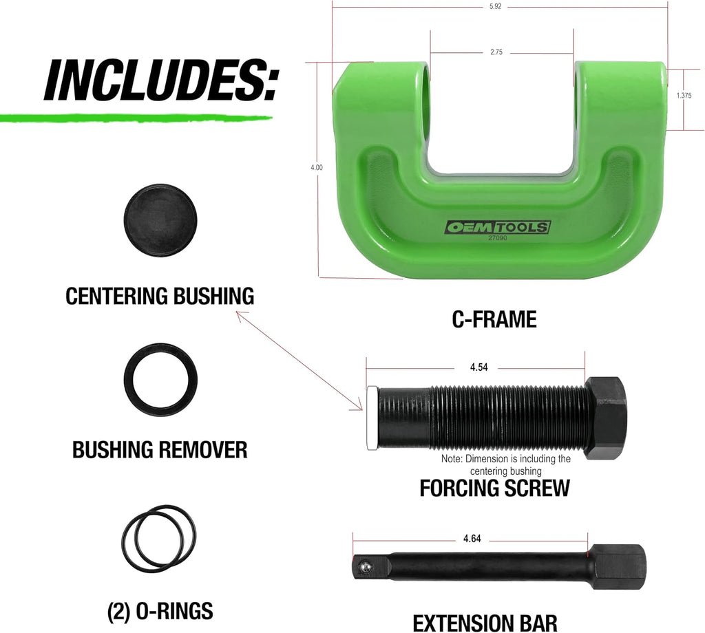 OEMTOOLS 27090 Brake Anchor Pin Press, 10-Ton Capacity for S-Cam Brake Systems, No Hub Removal Brake Tool, High-Grade Steel, Compatible with 1/2' Impact Wrench