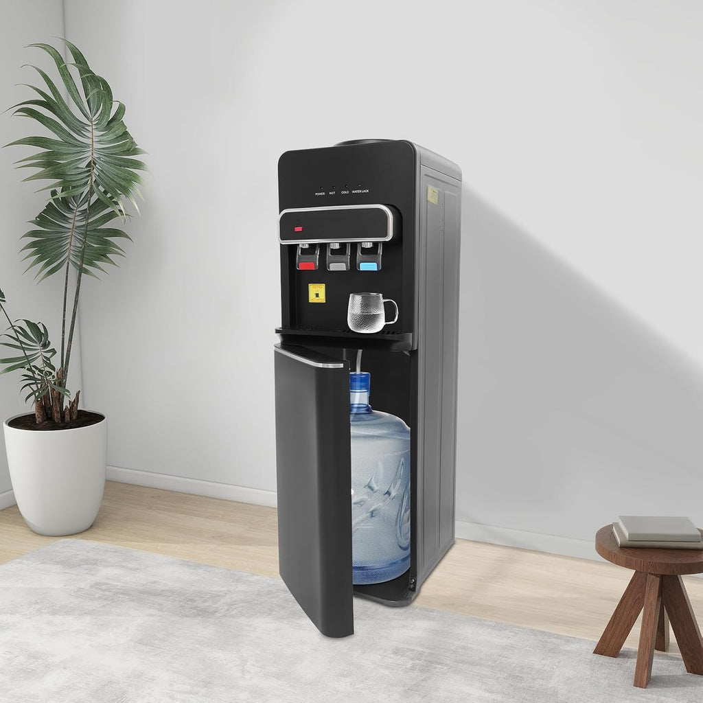 Bottom Loading Water Cooler Dispenser, Water Dispenser for 5 Gallon Bottle, 3 Temperature Settings, Floor Standing Hot and Cold Water Dispenser for Home, Office Use