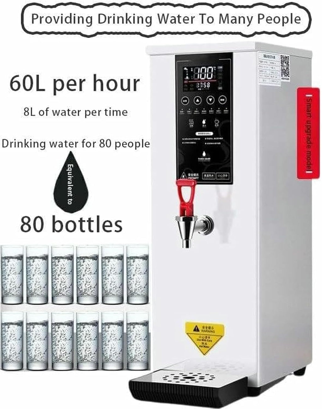 Commercial Hot Water Dispense Boiler Instant Boiling Machine Heater LCD Display + 40-100°C Adjustable Temperature with Filter(Black)