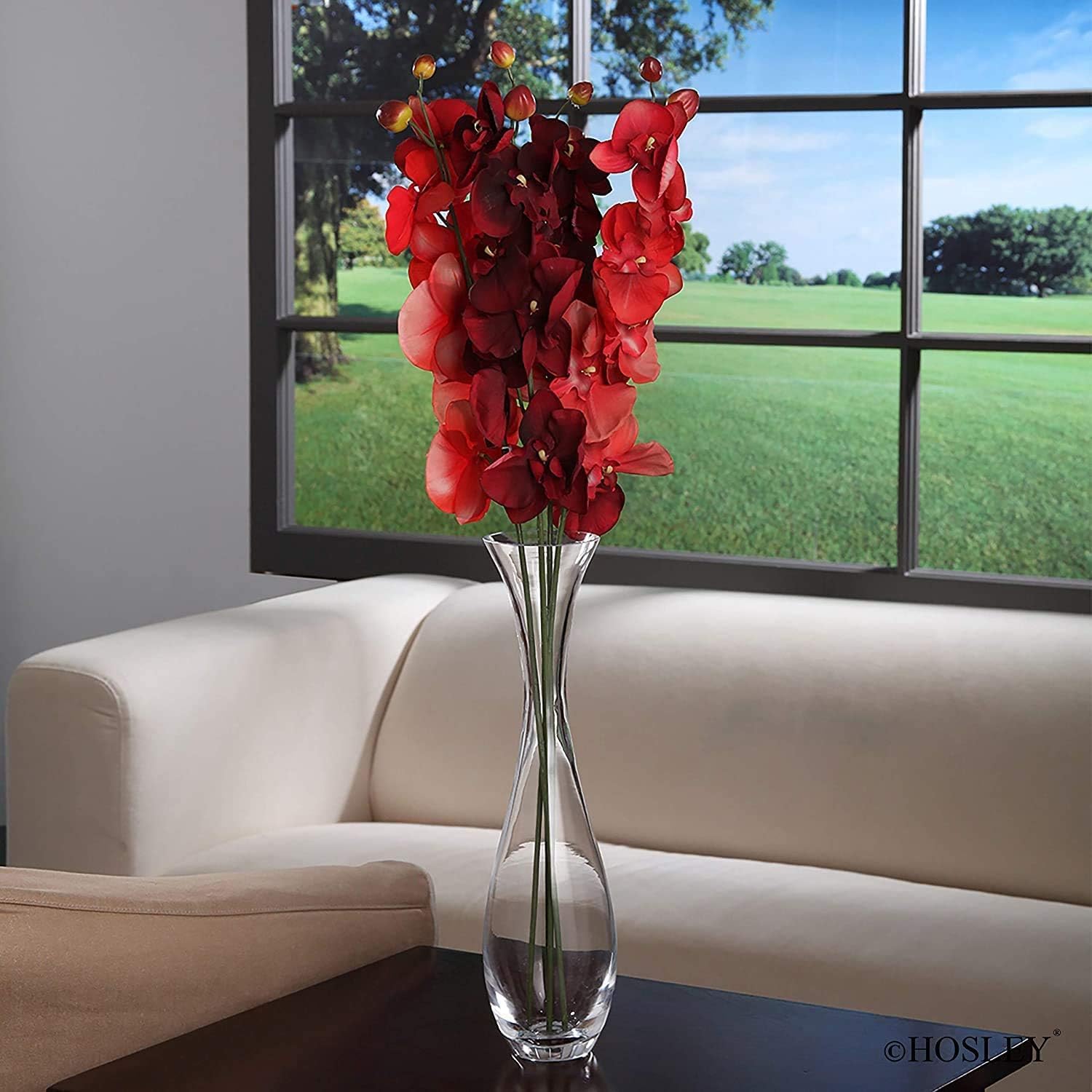 Hosley 144 Pack Artificial Phalaenopsis Orchids – 28' Tall Salmon Fake Orchid Stems for Vases, Wedding Centerpieces, Farmhouse & Home Décor, Office Displays & Flower Arrangements