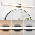 Modern LED Bathroom Vanity Light 48 inch 32W Dimmable 3CCT Bathroom Light Fixture Over Mirror Rectangle Bath Vanity Light Bar with Double Layer Acrylic Shade (Matte Black)