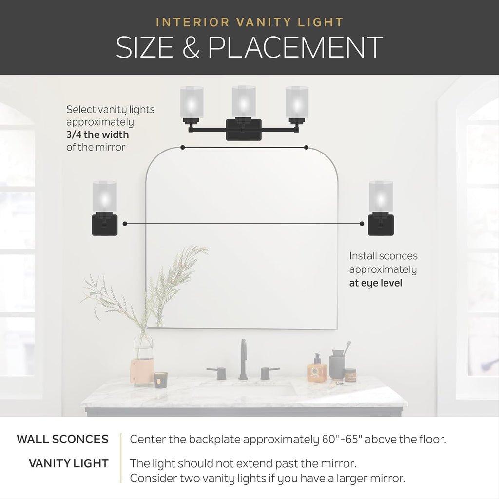 Kichler Tully 24' Vanity Light in Antique Pewter, 3-Light Modern Bathroom Light with Satin Etched Cased Opal Glass, (24' W x 6.5' H), 45151AP