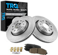 TRQ Front Brake Pad and Rotor Set Ceramic Vented Rotors Compatible with 2020 Jeep Gladiator 2018-2019 Wrangler