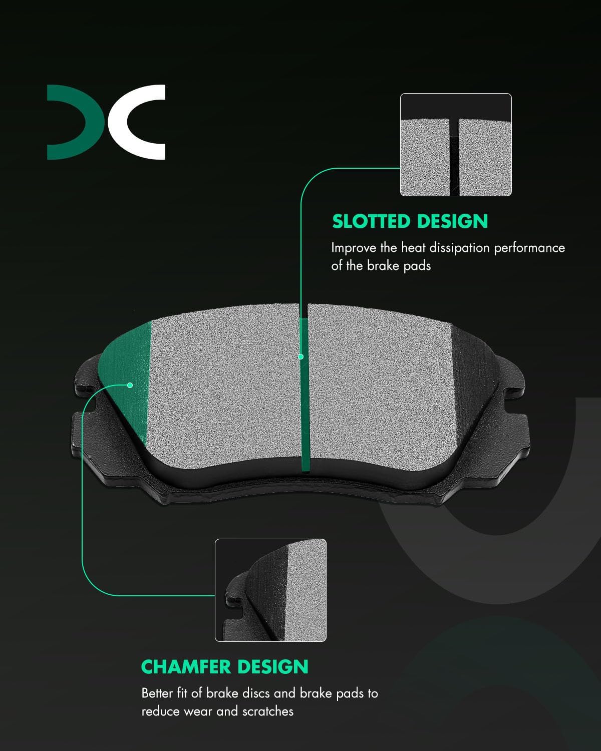SCITOO Front 12.64' Brake Pads and Rotors Kits Fit For Buick Allure/LaCrosse/Regal,For Chevy Equinox/For Malibu/Impala/Malibu Limited,For GMC Terrain,For Saab 9-5