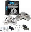 TRQ Front and Rear Brake Pad and Rotor Set Ceramic Vented Rotors Compatible with 2003-2006 Subaru Baja 2002-2004 Legacy Outback