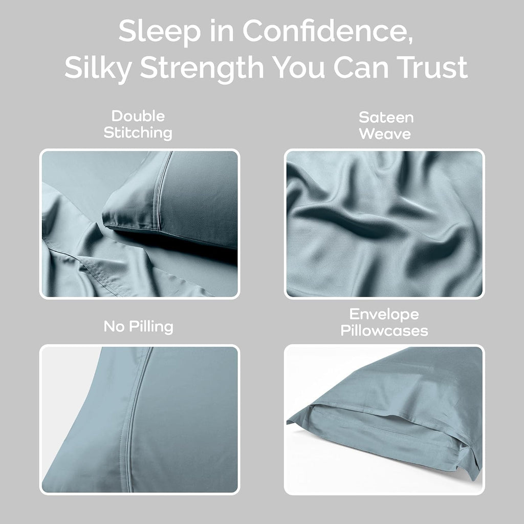 Olive + Crate Cooling Pillow Cases Bundle with King Size Comforter, Moisture Wicking, Temperature Regulating, Cooling Duvet Insert, Smooth Sateen Weave (40' x 20')