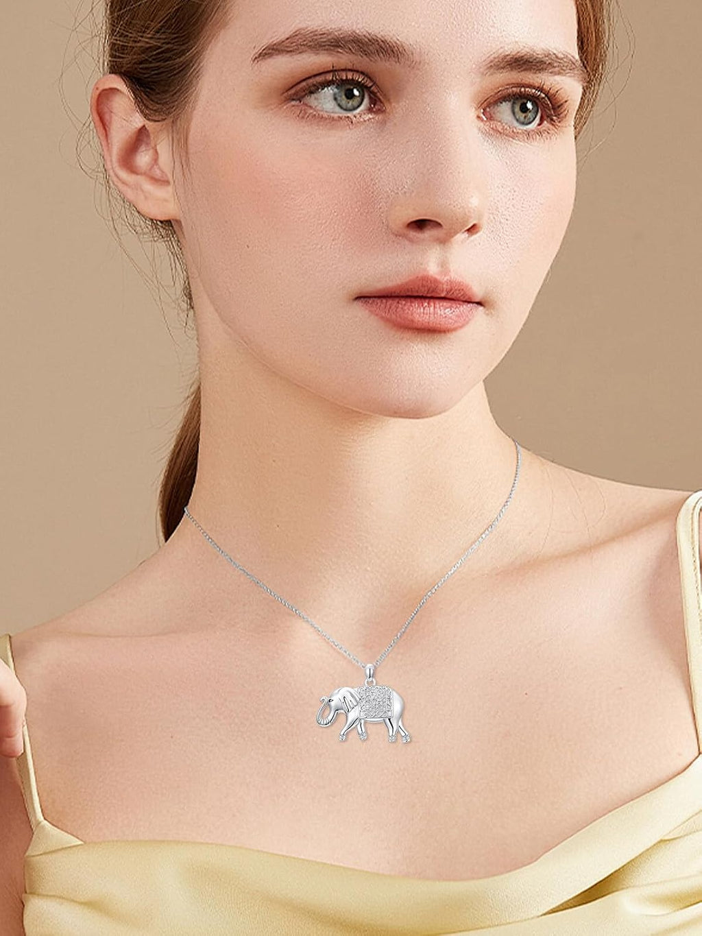 ZBA Natural Diamond Animal Necklaces for Women, 18k Gold Plated 925 Sterling Sliver Fine Jewelry Meaningful Gifts (Color F-G/Clarity I1-I2)