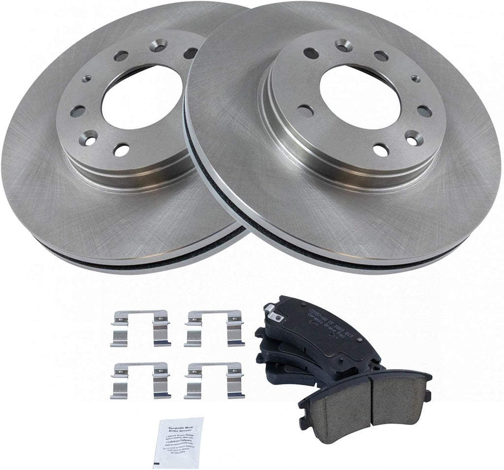 TRQ Front Brake Pad and Rotor Set Ceramic Compatible with 2003-2005 Mazda 6