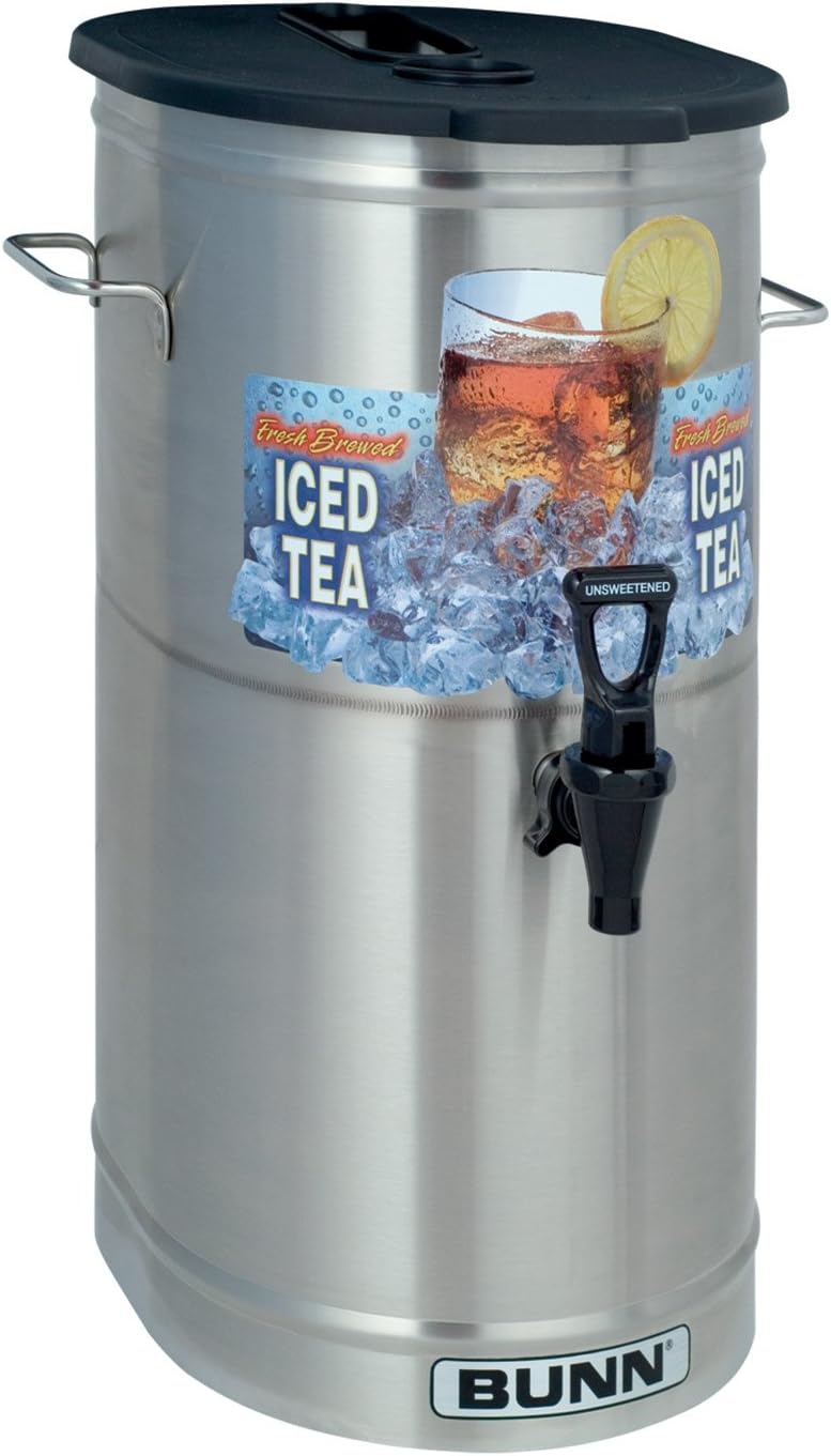 BUNN TDO-4 Commercial Iced Tea Dispenser w/Brew-Thru Lid, Oval