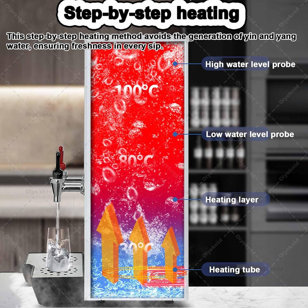 Instant Hot Water Dispenser, Automatic Commercial Hot Water Pot with Filter Lcd Display Water Boiler Desktop Electric Hot Water Boiler with Spout for Coffee Home Office Black