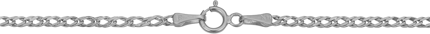 Kooljewelry 14k White Gold 2 mm Diamond Weave Chain Necklace (16, 18, 20, 22, 24, 26 or 30 inch)