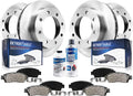 Detroit Axle - Brake Kit for 20-24 Chevrolet GMC Silverado Sierra 2500 3500 HD Disc Brake Rotors Brakes Pads 2020 2021 Replacement : 13.98' inch Front and 14.17' inch Rear Rotor