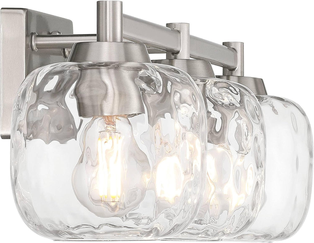 Possini Euro Design Possini Euro Mio 23' W Brushed Nickel Water Glass 3-Light Bath Light