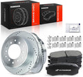 A-Premium 12.28 inch(311.92 mm) Rear Drilled and Slotted Disc Brake Rotors + Ceramic Pads Kit Compatible with Select Toyota and Lexus Models - 4Runner/GX470 2003-2009, FJ Cruiser, Sequoia, 6-PC Set
