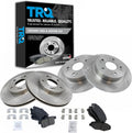 TRQ Front and Rear Brake Pad and Rotor Set Ceramic Vented Solid Rotors Compatible with 2008-2017 Honda Accord
