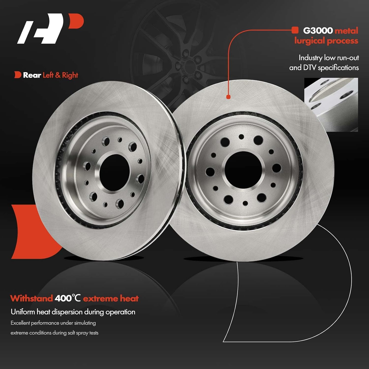 A-Premium Front and Rear Vented Disc Brake Rotors + Ceramic Pads Kit Compatible with Select Chevrolet, Buick and GMC Models - Traverse 2018, Blazer 2019-2020, Enclave 2018-2020, Acadia 2017-2020