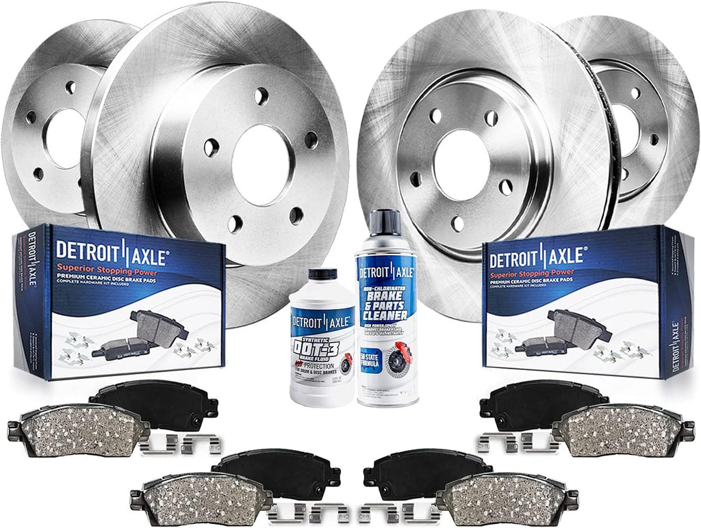 Detroit Axle - Brake Kit for 2016-2021 Mazda 6 Disc Brake Rotors Ceramic Brakes Pads with Hardware 2017 2018 2019 2020 Replacement : 11.69' inch Front and 10.94' inch Rear Rotors