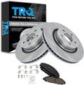 TRQ Front Brake Pad and Rotor Set Ceramic Vented Rotors Compatible with 2015-2017 Ford Mustang