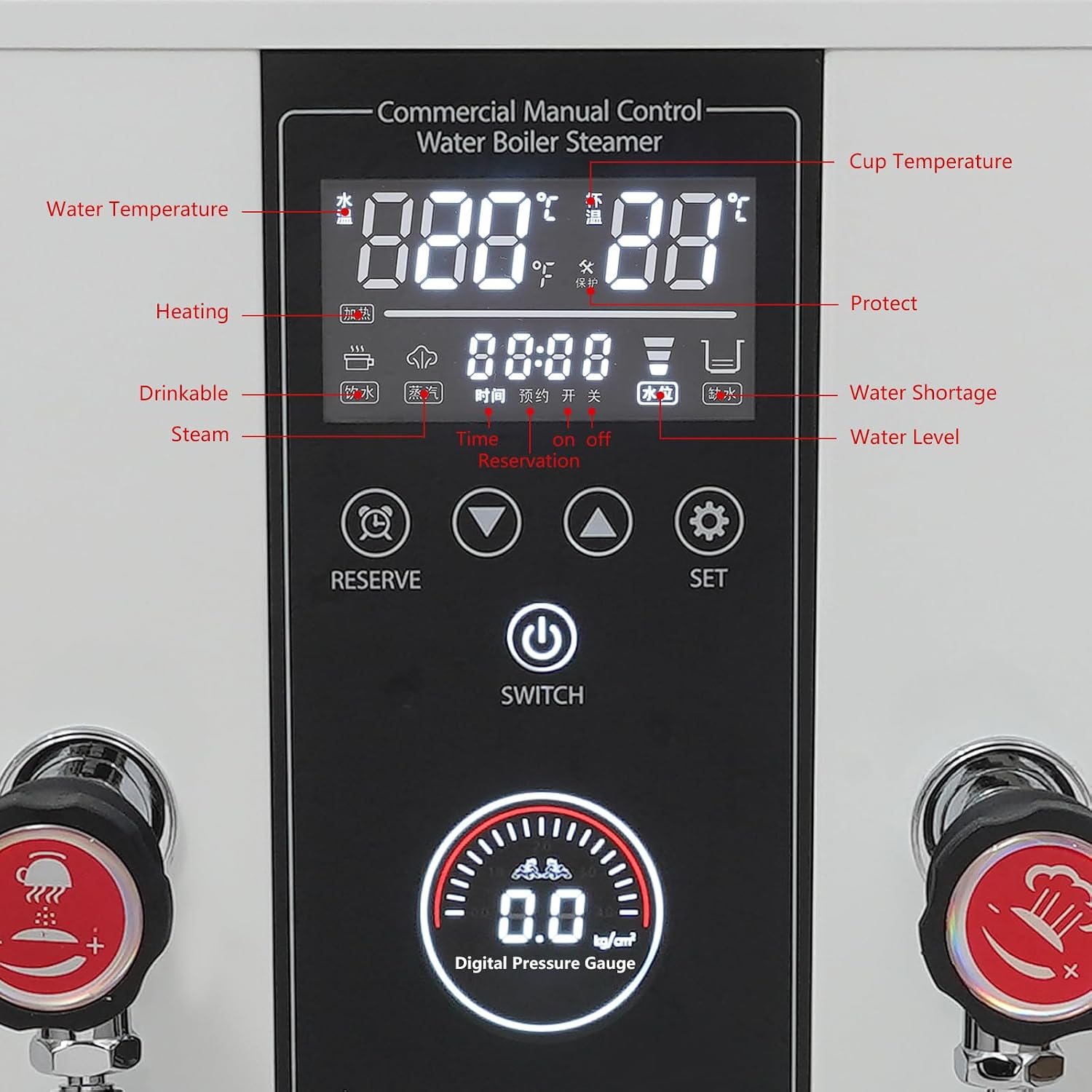 12L/3.2gal 3000W Hot Water Dispenser, Electric Countertop Hot Water Machine Stainless Steel Water Boiler Large Capacity Automatic Boiler Dispenser with Drip Tray for Office Restaurant Hotel (White)