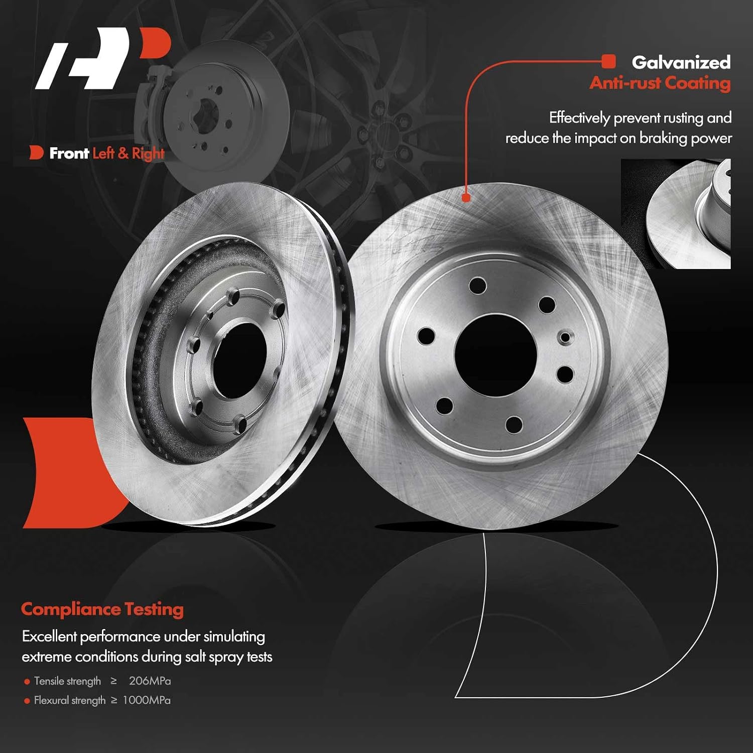 A-Premium 12-PC Front & Rear Vented Disc Brake Rotors + Ceramic Pads Kit Compatible with Select Buick, Chevrolet, GMC and Saturn Models - Enclave, Traverse, Acadia, Acadia Limited, Outlook