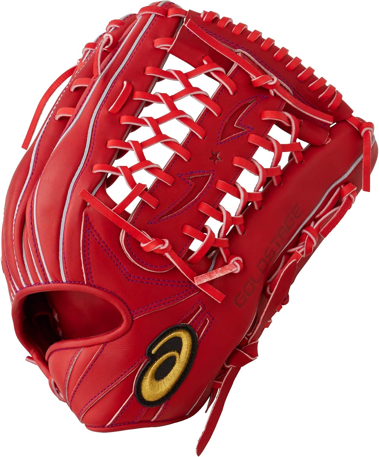 ASICS 3121A540 Gold Stage Baseball Hard Grub for Outfielders, LH (Right Throw), RH (for Left Throw), Size 12, Compatible with High School Baseball Rules, F Brown