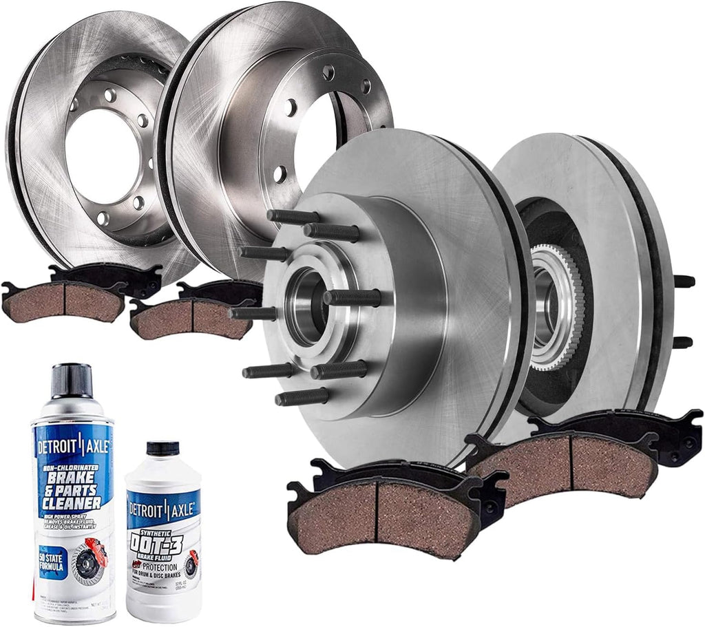 Detroit Axle - Brake Kit for 2012-2022 Ford F-250 Super Duty 2013-2022 Ford F-350 Super Duty Disc Brake Rotors Ceramic Brakes Pads Replacement : 14.29' inch Front and Rear Rotor