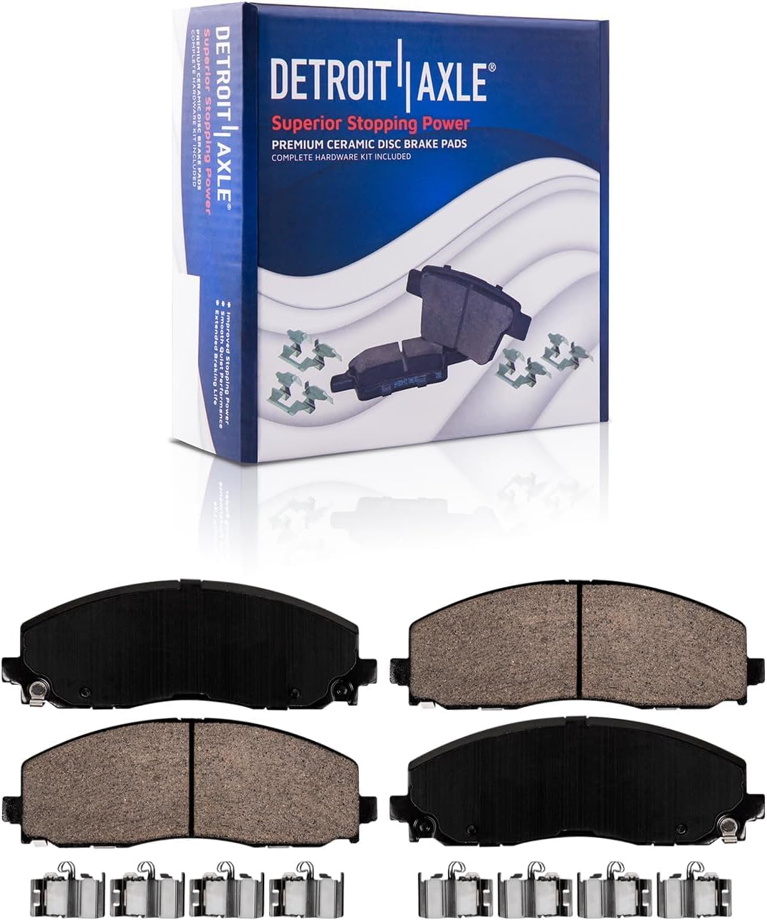 Detroit Axle - Brake Kit for 2017-2021 Chrysler Pacifica 2020-2021 Voyager 12.99' inch Front and 12.60' inch Rear Disc Brake Rotors Ceramic Brakes Pads with Hardware Replacement